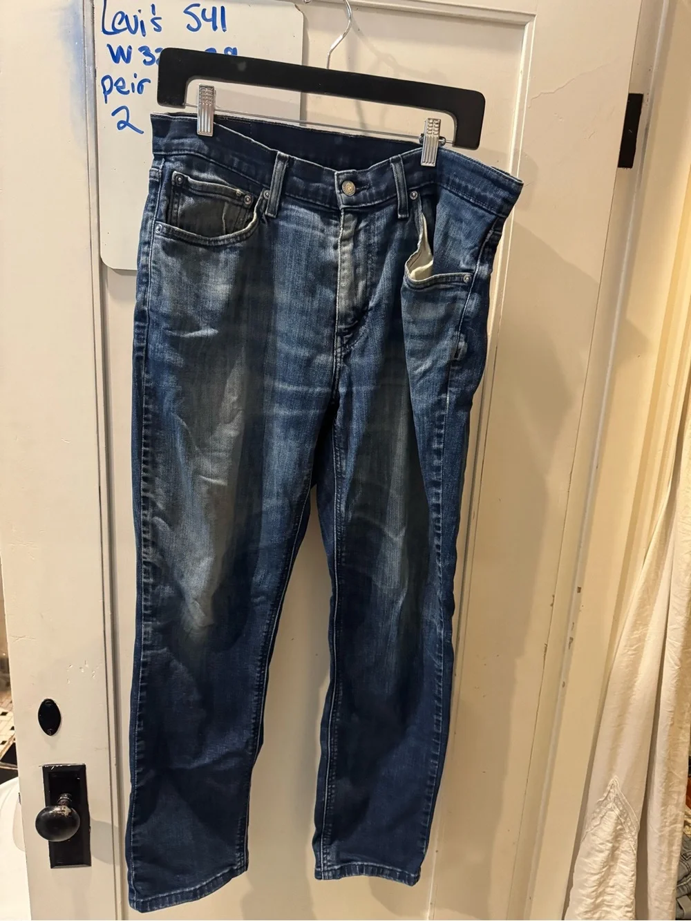 2 pair 541 Levi's Slim Straight Dark Blue Washed Jeans
